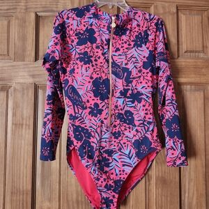 Lilly Pulitzer Randee rashguard bathing suit sz 14 EEUC swimsuit